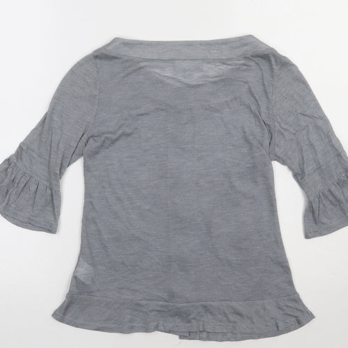 NEXT Womens Grey V-Neck  Polyester Cardigan Jumper Size 8