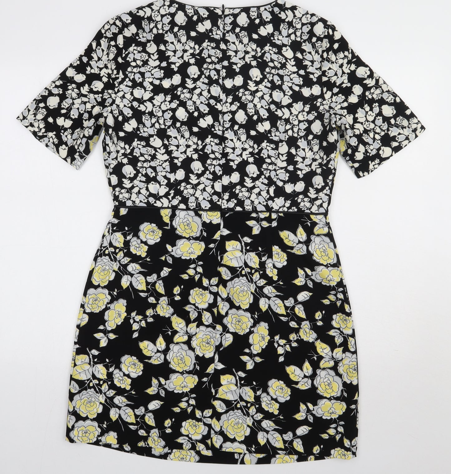 Oasis Womens Multicoloured Floral Polyester A-Line  Size 12  Crew Neck Zip