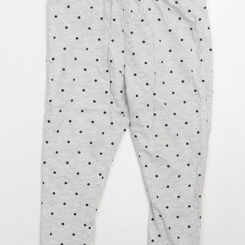 George Girls Grey Polka Dot Cotton  Pyjama Pants Size 4-5 Years  Tie