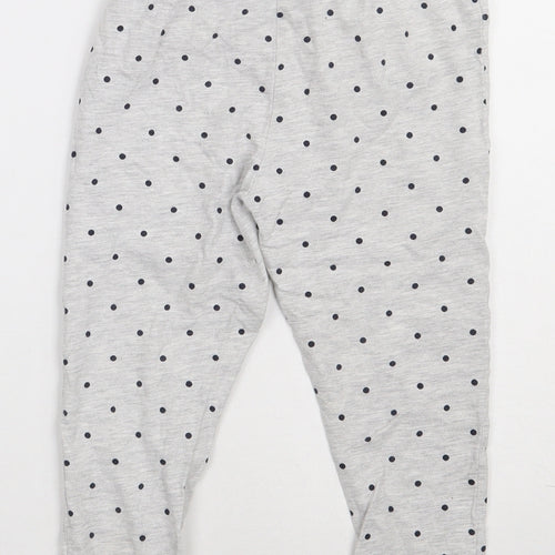 George Girls Grey Polka Dot Cotton  Pyjama Pants Size 4-5 Years  Tie