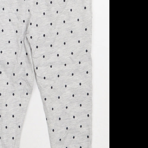 George Girls Grey Polka Dot Cotton  Pyjama Pants Size 4-5 Years  Tie