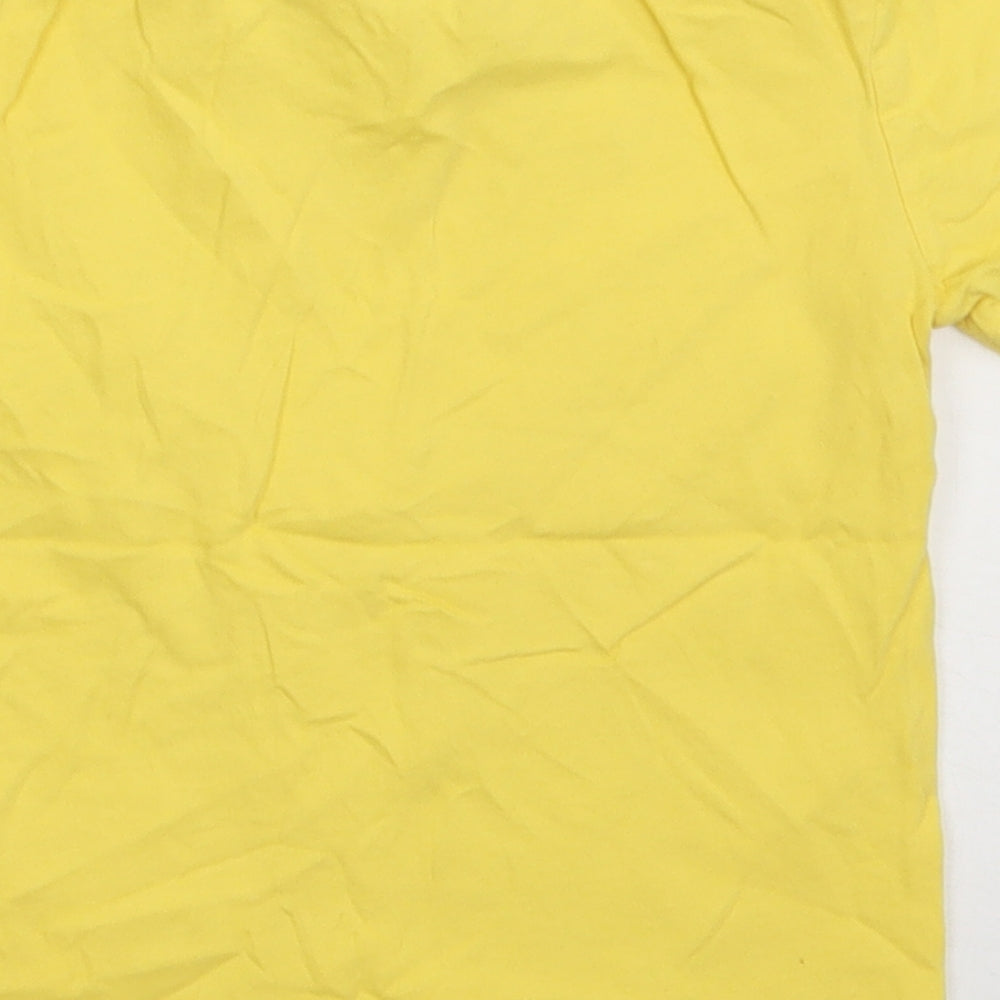 George Girls Yellow  Cotton Basic T-Shirt Size 4-5 Years Crew Neck Pullover - crab