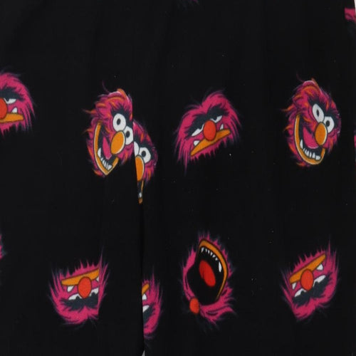 George Mens Black Geometric Polyester  Pyjama Pants Size 2XL  Tie - cookie monster