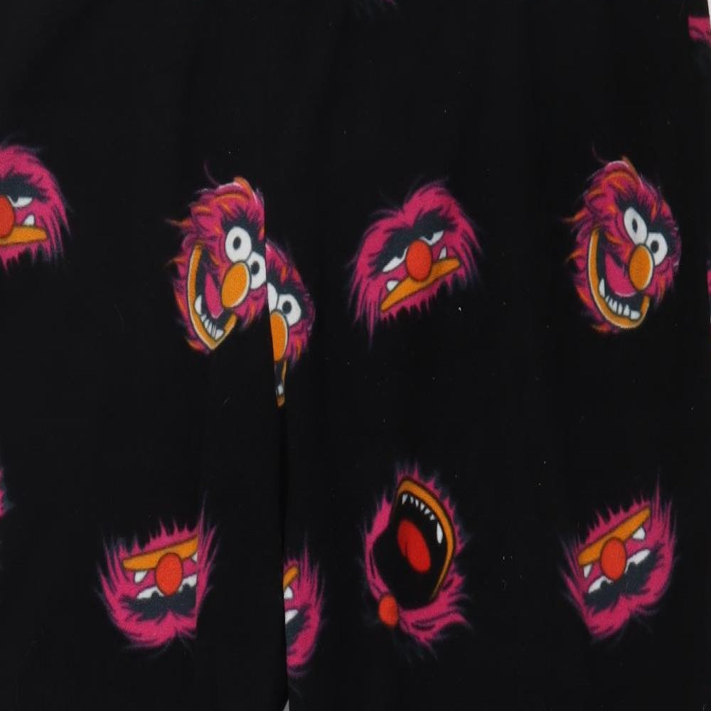 George Mens Black Geometric Polyester  Pyjama Pants Size 2XL  Tie - cookie monster