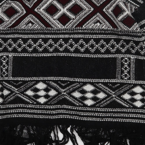 Primark Womens Black V-Neck Geometric Acrylic Cardigan Jumper Size M