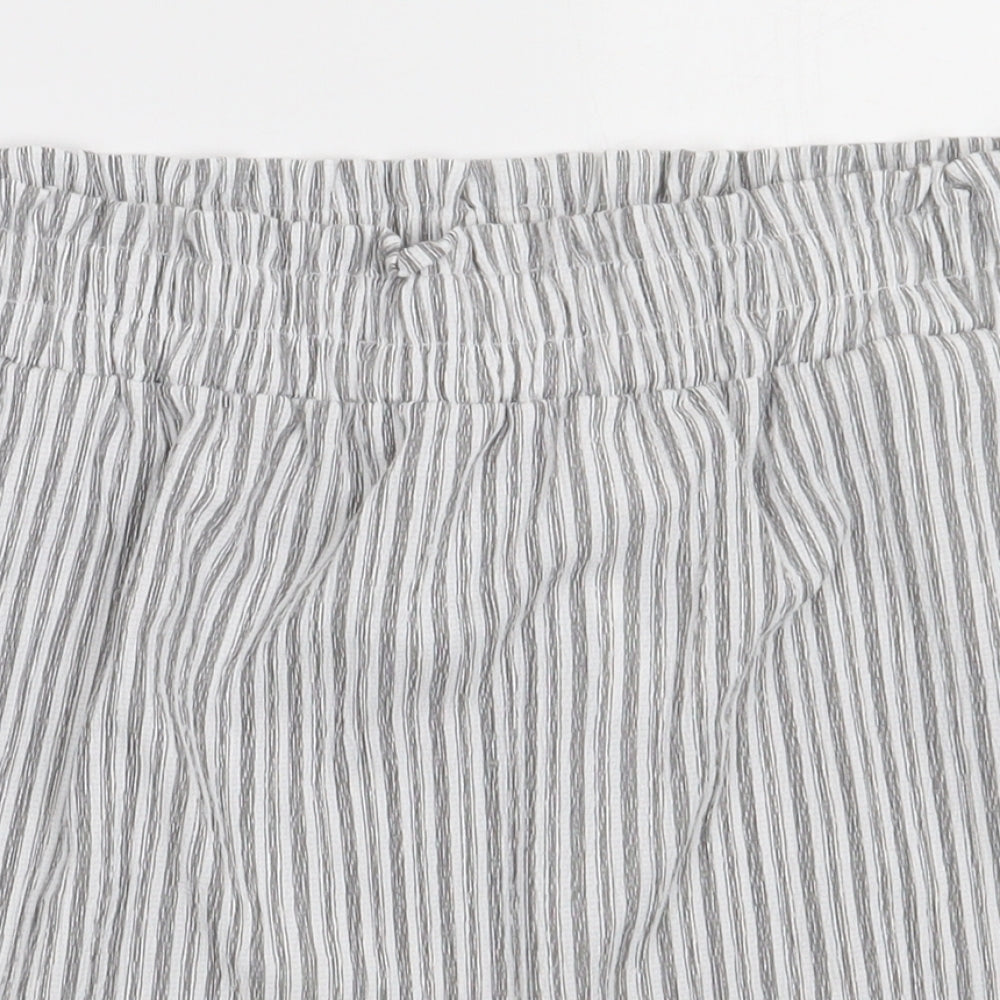 Matalan Womens Grey Striped Linen A-Line Skirt Size 14