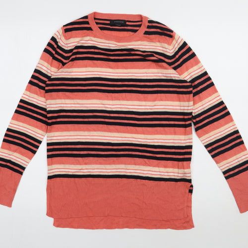 Primark Womens Pink Striped Acrylic Pullover Sweatshirt Size 12  Pullover