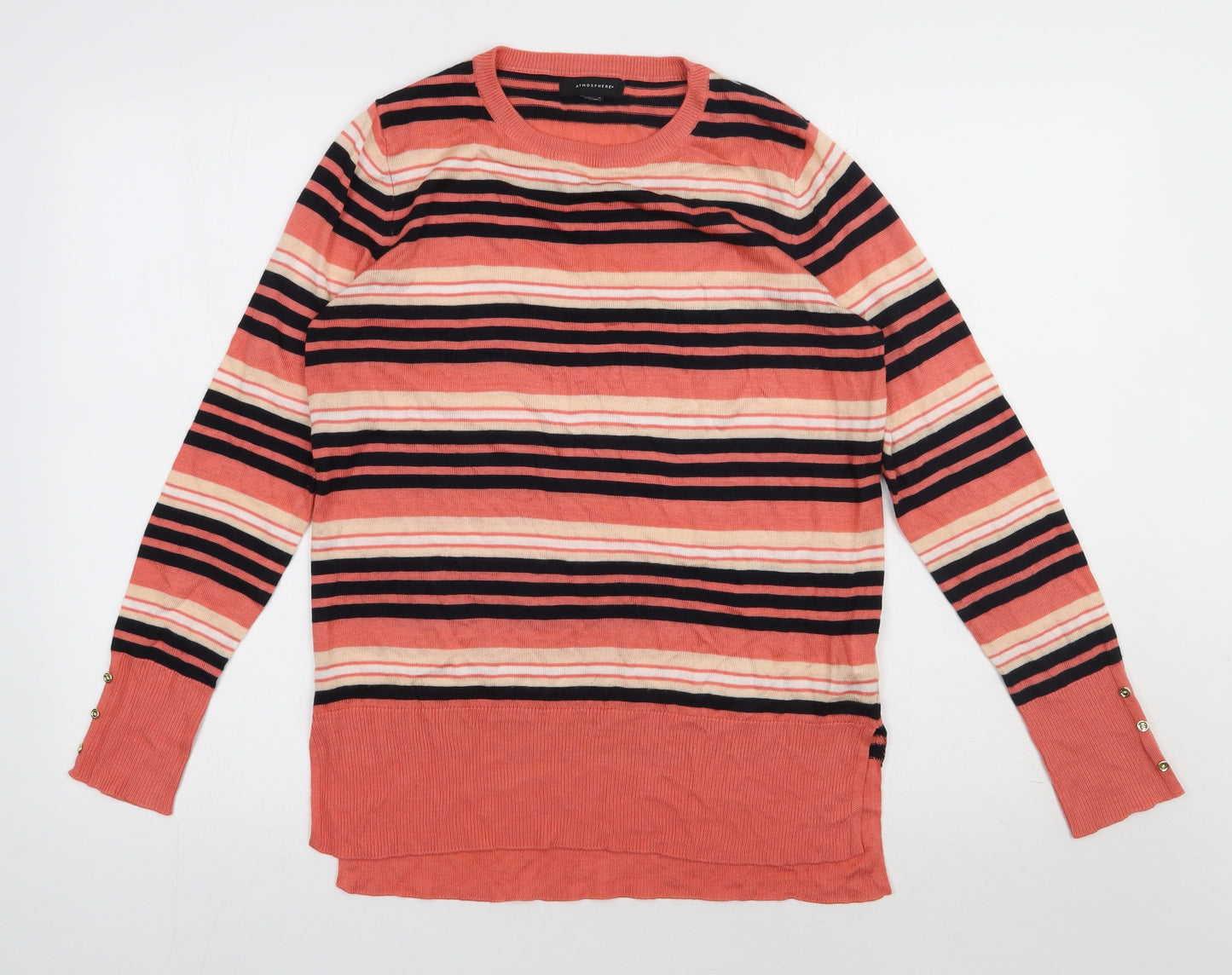 Primark Womens Pink Striped Acrylic Pullover Sweatshirt Size 12  Pullover