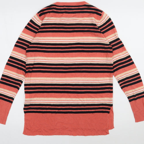 Primark Womens Pink Striped Acrylic Pullover Sweatshirt Size 12  Pullover