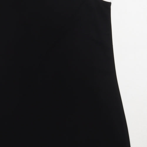 Essential Collection Womens Black  Polyester Basic Tank Size 10 Crew Neck