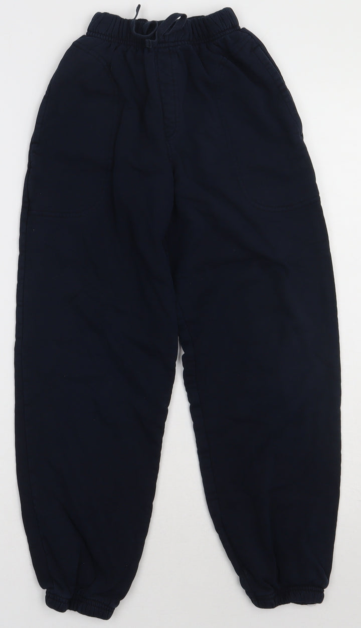 Marks and Spencer Boys Blue  Coir Jogger Trousers Size 9 Months  Regular Tie