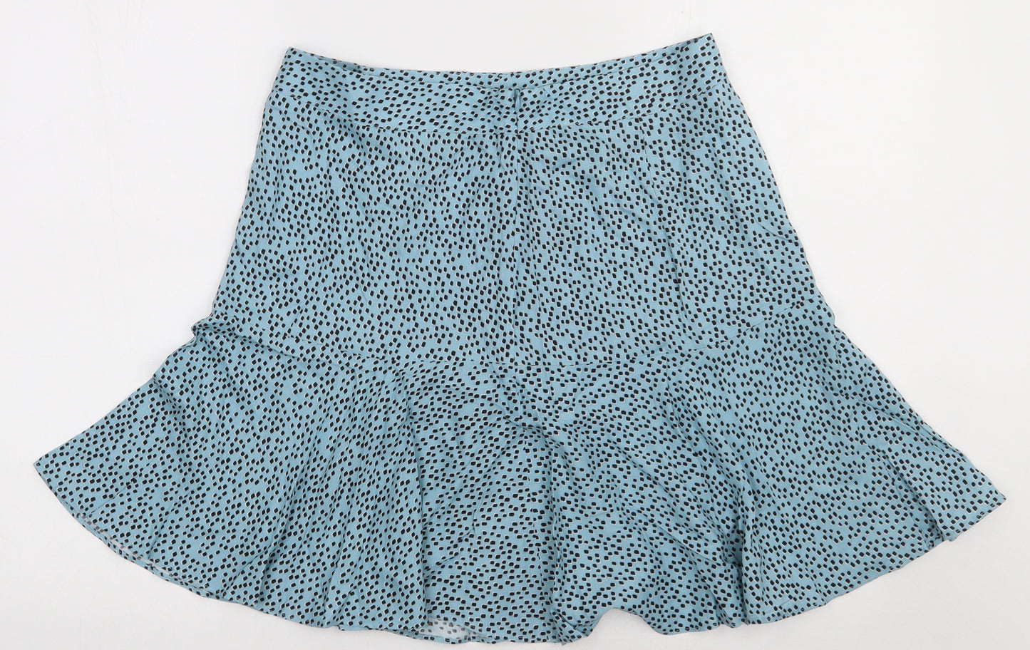 Matalan Womens Blue Geometric Polyester A-Line Skirt Size 12   Zip