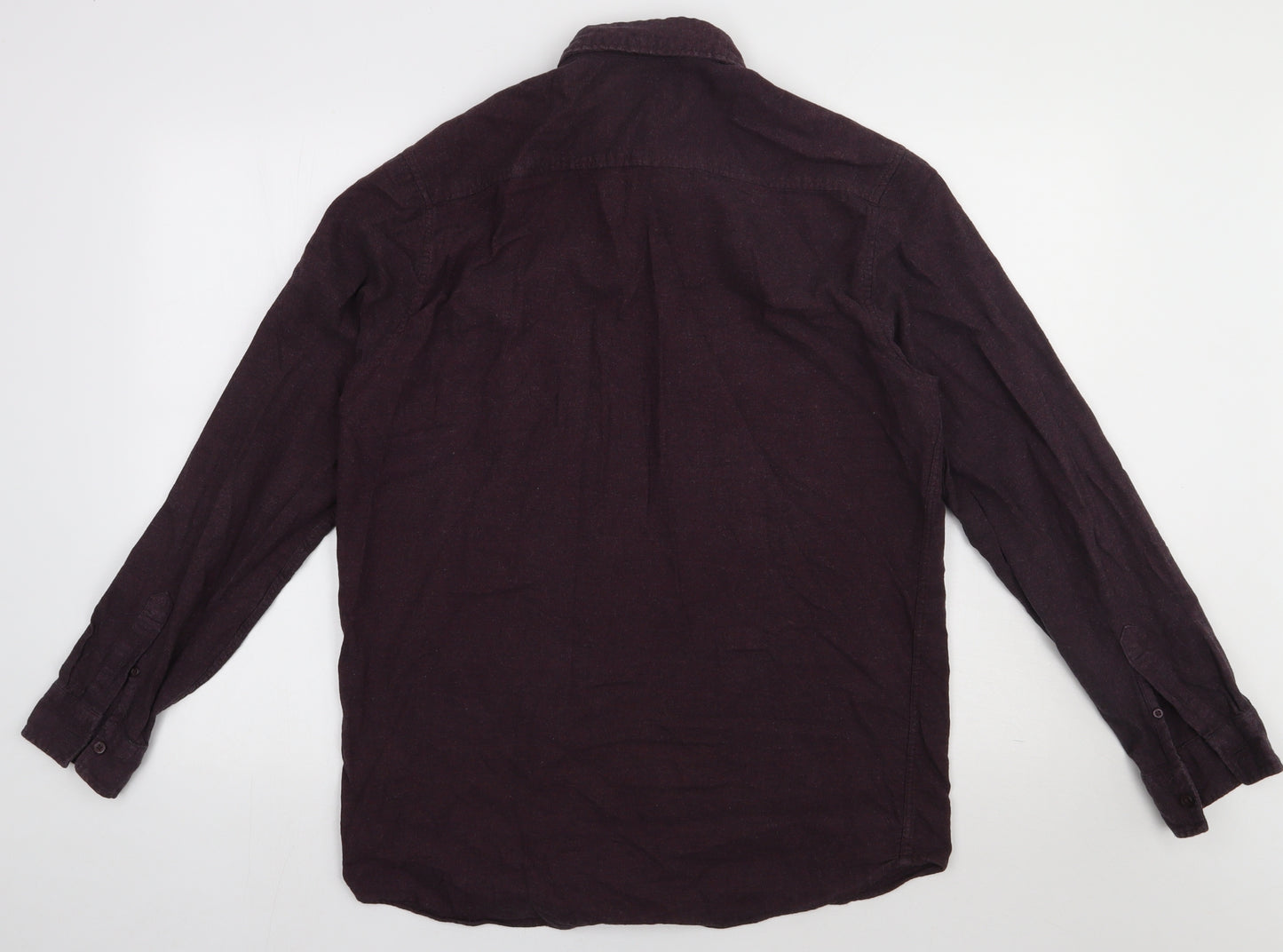 Topman Mens Purple  Cotton  Button-Up Size L Collared Button