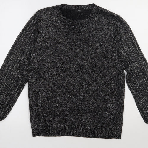 M&Co Womens Silver  Viscose Pullover Sweatshirt Size 14  Pullover