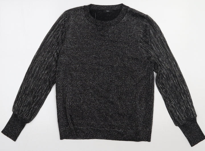 M&Co Womens Silver Viscose Pullover Sweatshirt Size 14 Pullover