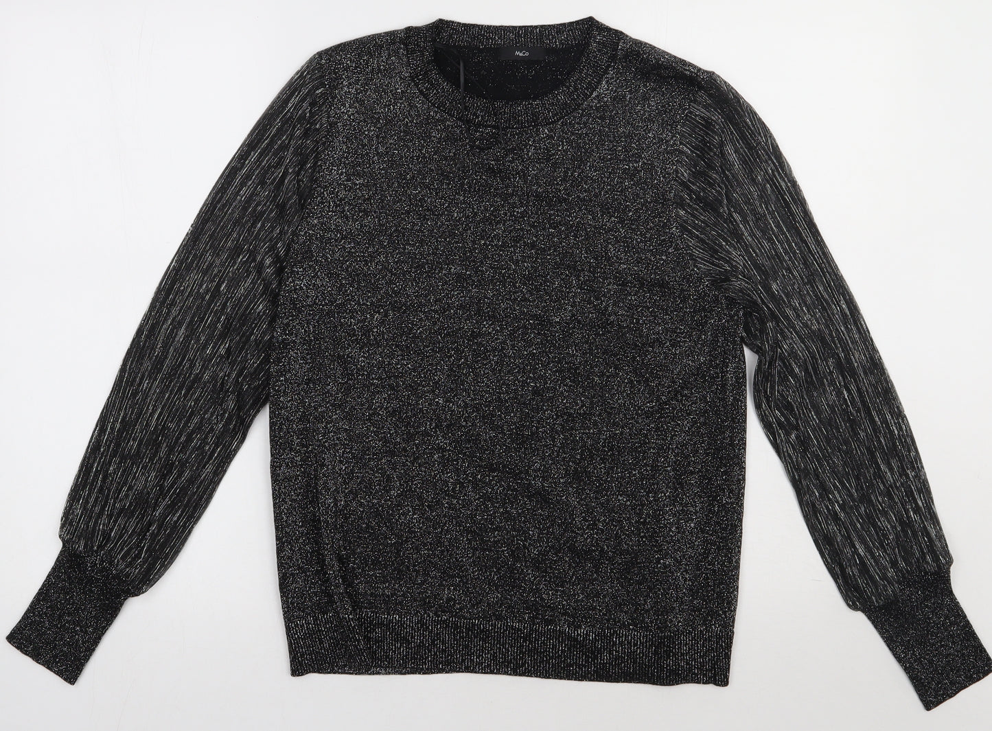 M&Co Womens Silver  Viscose Pullover Sweatshirt Size 14  Pullover