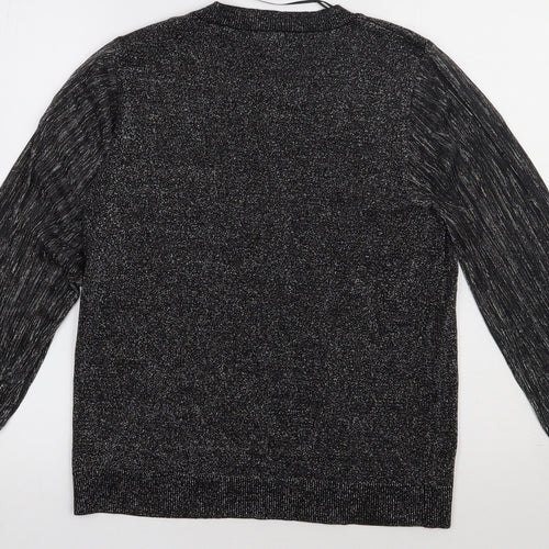M&Co Womens Silver  Viscose Pullover Sweatshirt Size 14  Pullover