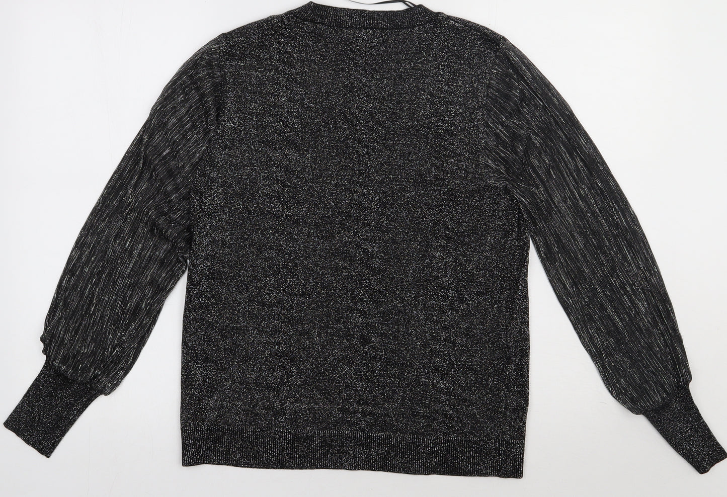 M&Co Womens Silver  Viscose Pullover Sweatshirt Size 14  Pullover