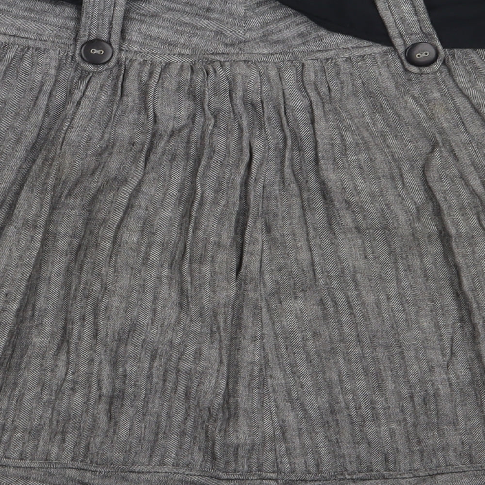 River Island Womens Grey  Linen A-Line Skirt Size 6