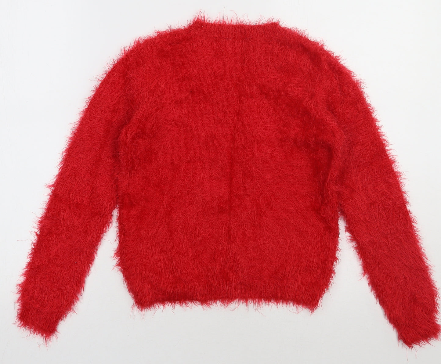 Lipsy Girls Red  Acrylic Pullover Sweatshirt Size 9-10 Years  Pullover - Christmas Jumper