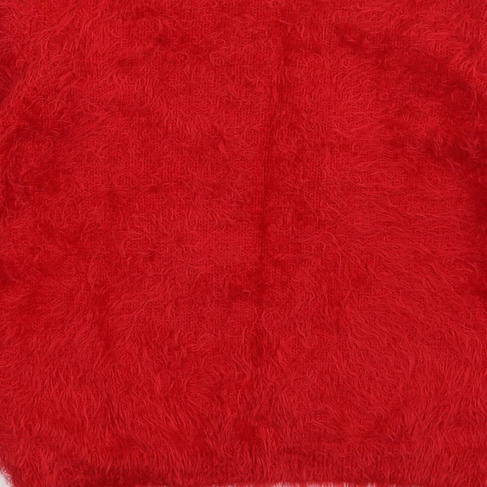 Lipsy Girls Red  Acrylic Pullover Sweatshirt Size 9-10 Years  Pullover - Christmas Jumper