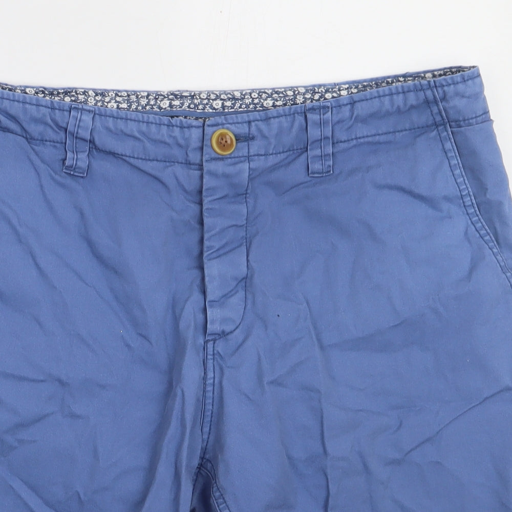 Primark Mens Blue  Cotton Chino Shorts Size 34 L12 in Regular Button