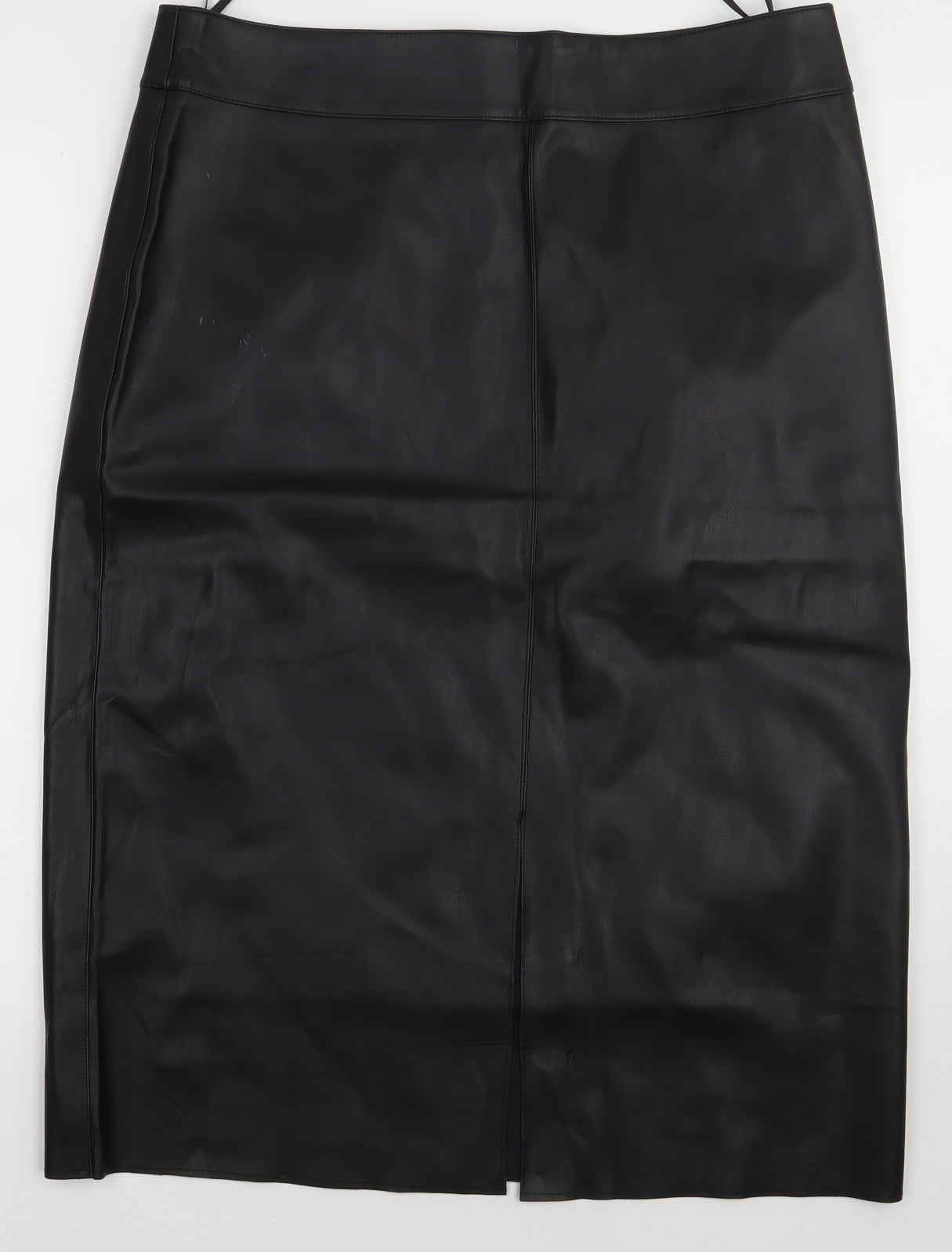Dorothy Perkins Womens Black  Polyurethane A-Line Skirt Size 16   Zip