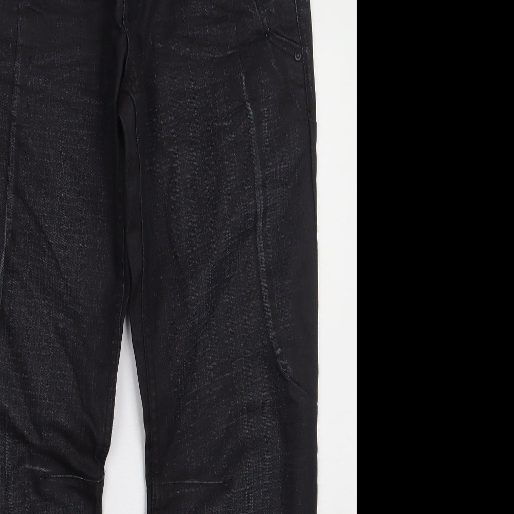 Burton Mens Black  Cotton Straight Jeans Size 30 L30 in Regular Button - short