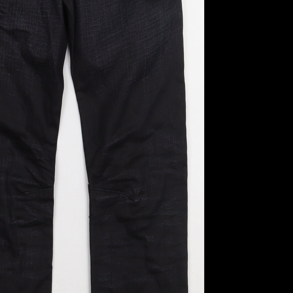 Burton Mens Black  Cotton Straight Jeans Size 30 L30 in Regular Button - short