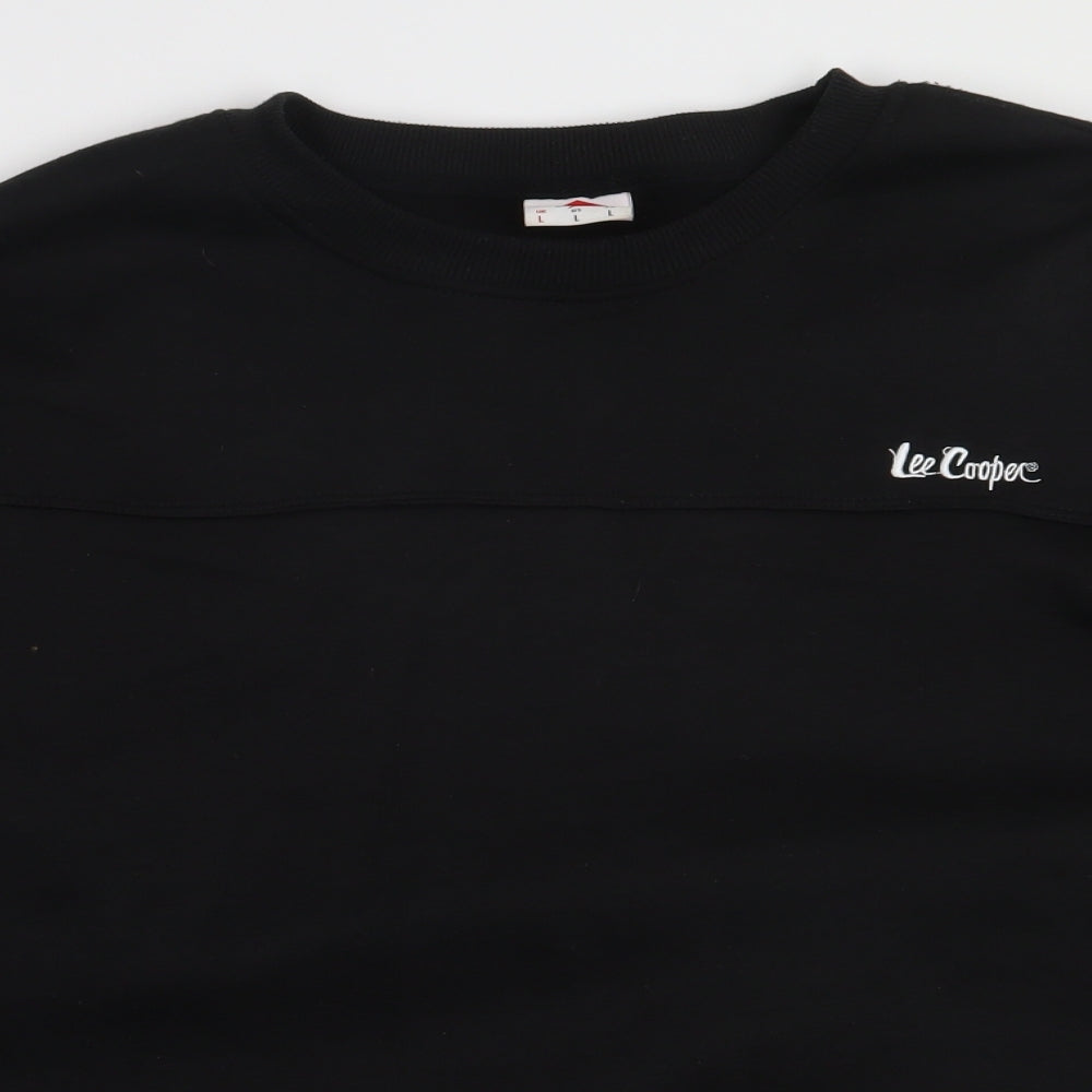 Lee Cooper Mens Black  Polyester Pullover Sweatshirt Size L