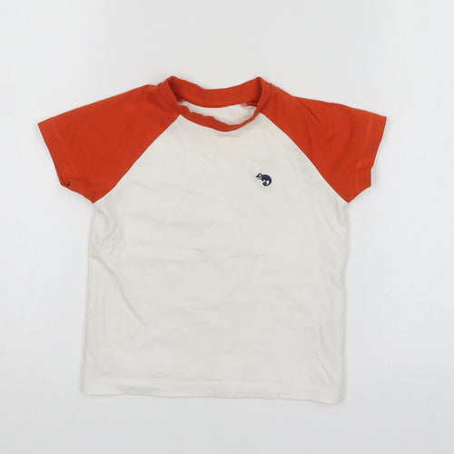 Matalan Boys White  Cotton Basic T-Shirt Size 12-18 Months Round Neck Pullover