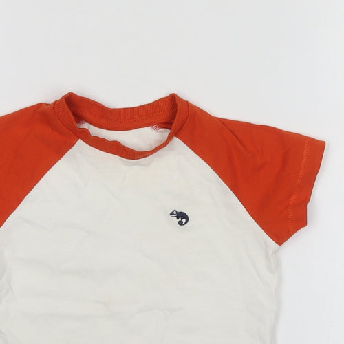 Matalan Boys White  Cotton Basic T-Shirt Size 12-18 Months Round Neck Pullover