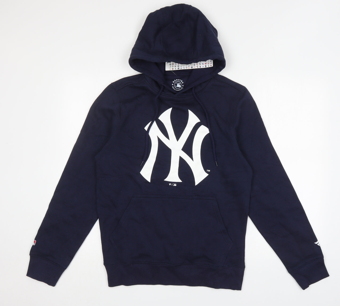 New York Yankees Mens Blue  Cotton Pullover Hoodie Size S