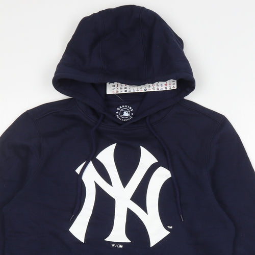 New York Yankees Mens Blue  Cotton Pullover Hoodie Size S