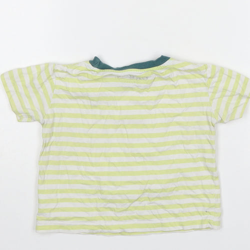 Urban Rascals Boys Green Striped Cotton Basic T-Shirt Size 12-18 Months Round Neck Pullover - Captain Trouble