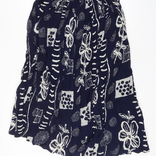 AKAL Womens Black Geometric Viscose Flare Skirt Size 34 in   Drawstring