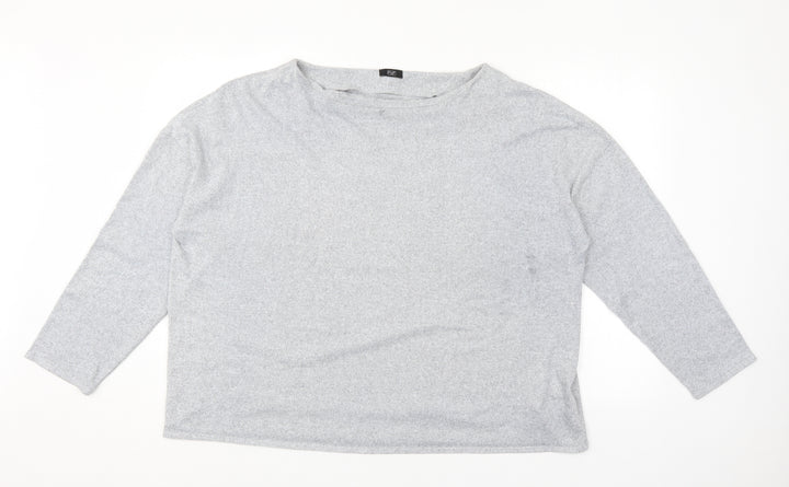 F&F Womens Grey Boat Neck Polyester Pullover Jumper Size 22