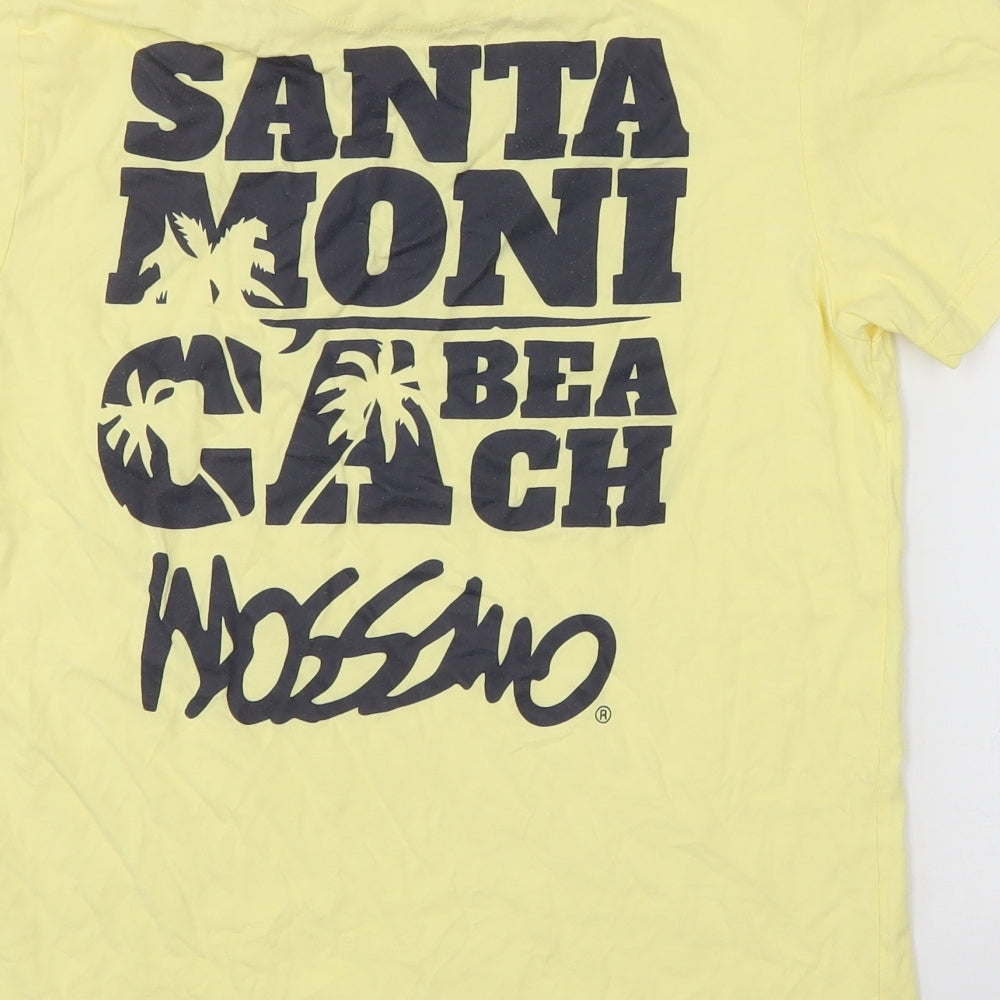 Mossimo Mens Yellow  Cotton  T-Shirt Size L Round Neck