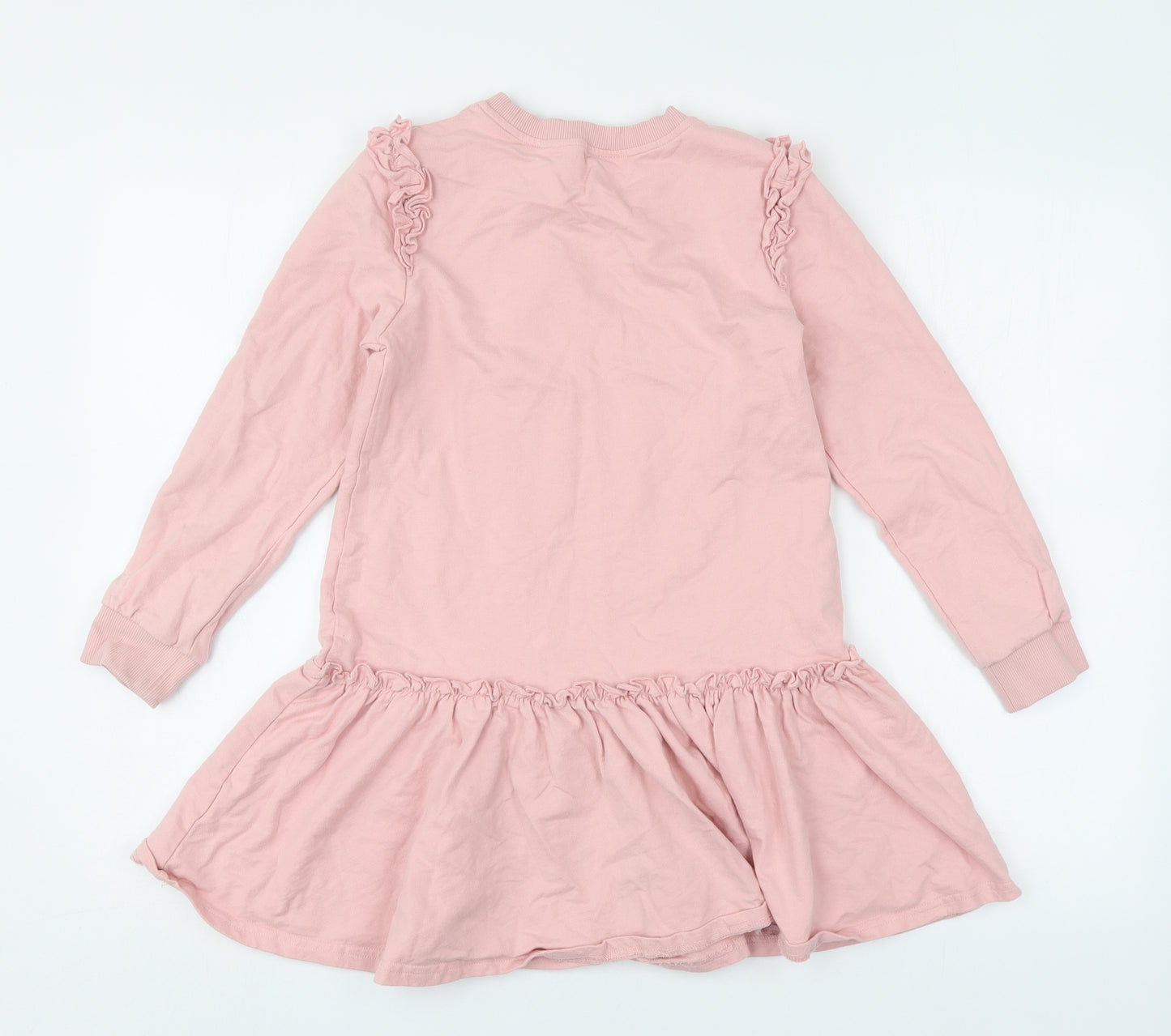 SheIn Girls Pink  Cotton Pullover Sweatshirt Size 10 Years  Pullover - Cute Kitty