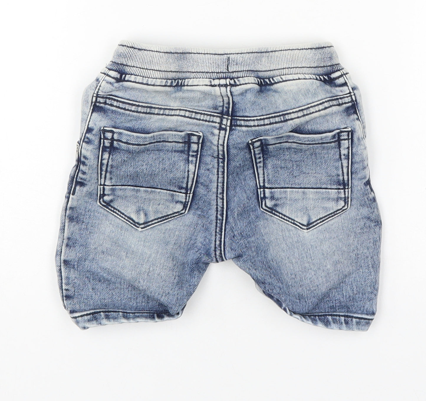 TU Boys Blue  Cotton Cropped Jeans Size 18-24 Months  Drawstring