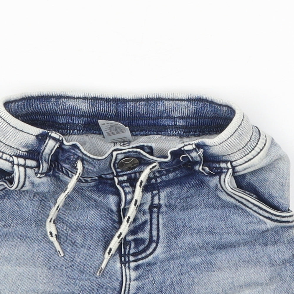 TU Boys Blue  Cotton Cropped Jeans Size 18-24 Months  Drawstring