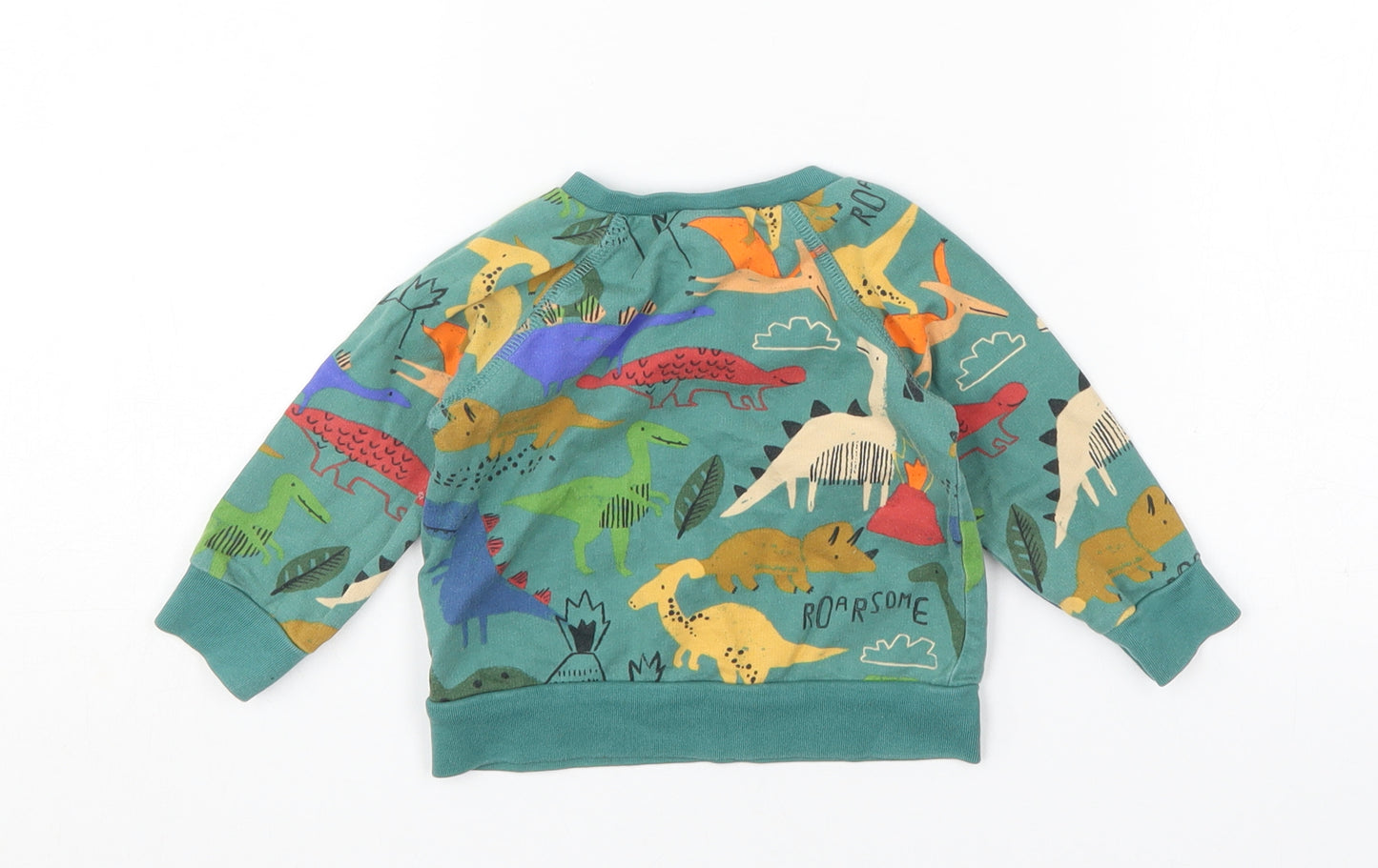 NEXT Boys Green Geometric Cotton Pullover Jumper Size 9-12 Months  Pullover - Dinosaur Print