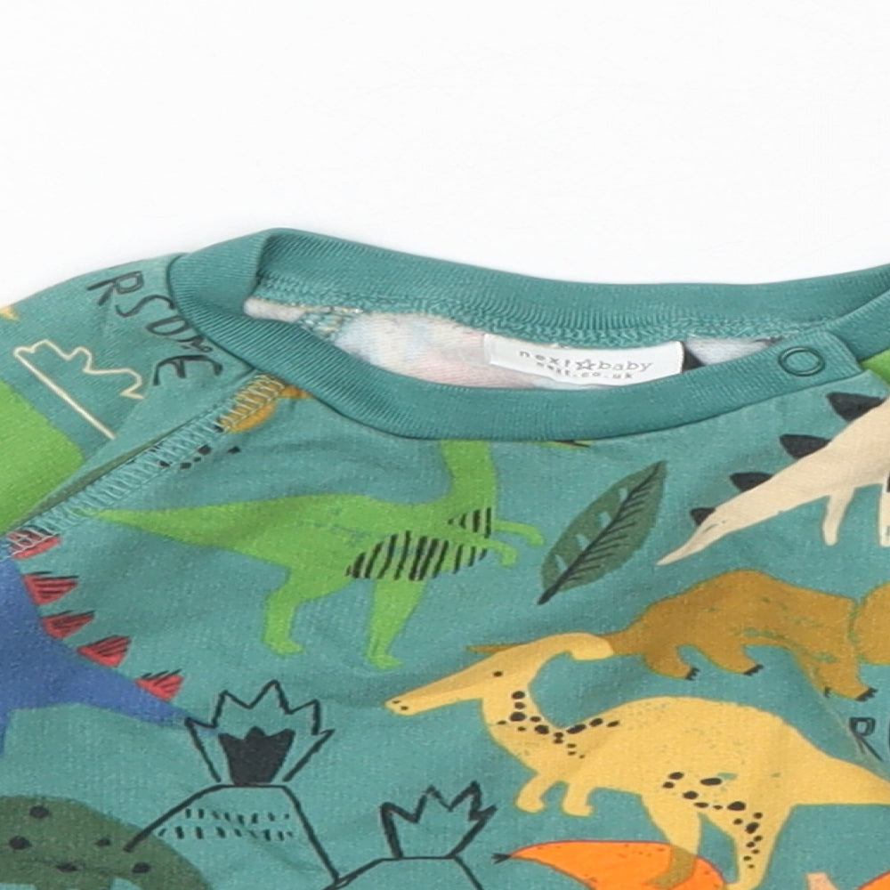 NEXT Boys Green Geometric Cotton Pullover Jumper Size 9-12 Months  Pullover - Dinosaur Print