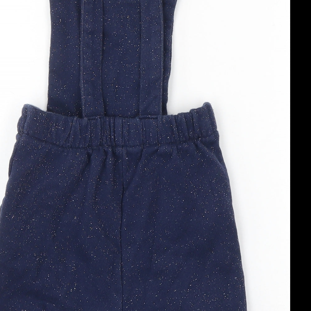 George Girls Blue  Cotton Dungaree One-Piece Size 3-4 Years  Pullover - Cat