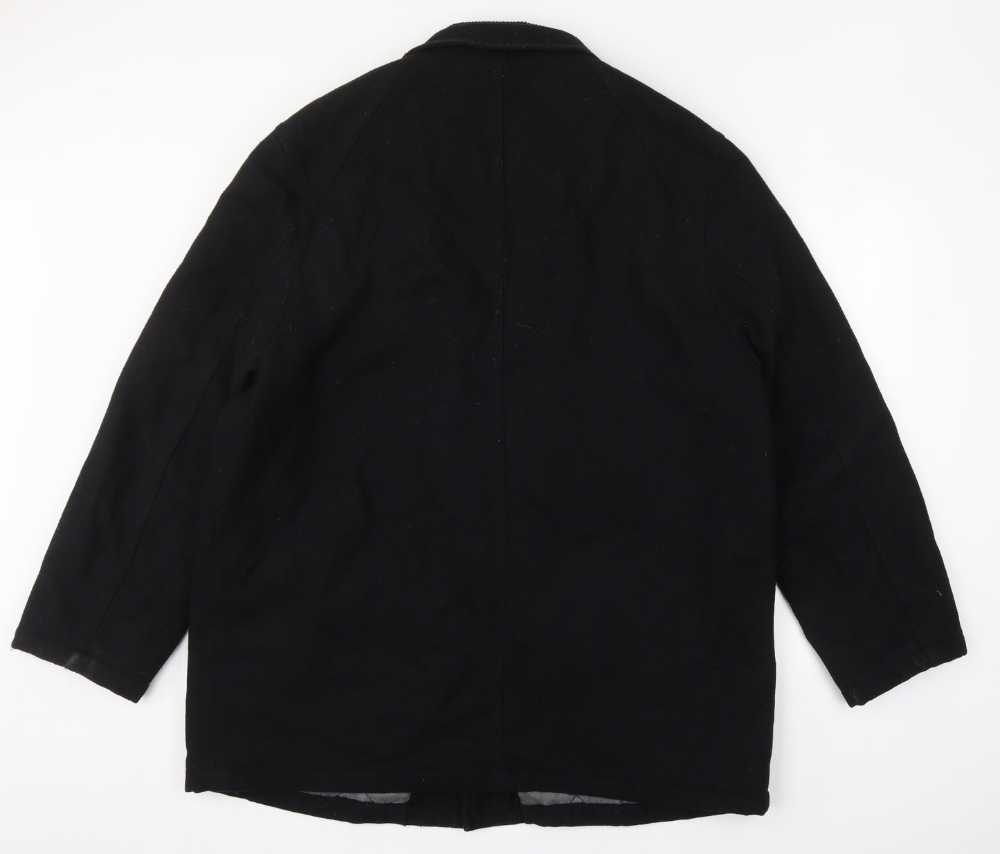 Jeff Banks Mens Black   Overcoat Coat Size 2XL  Zip