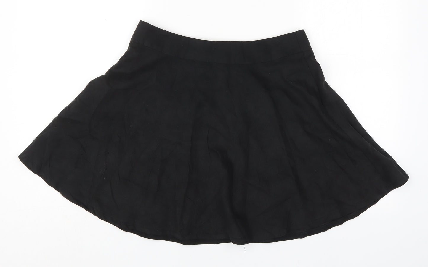 Cameo Rose Womens Black  Cotton Flare Skirt Size 10   Zip