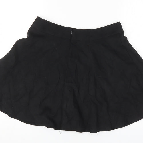 Cameo Rose Womens Black  Cotton Flare Skirt Size 10   Zip