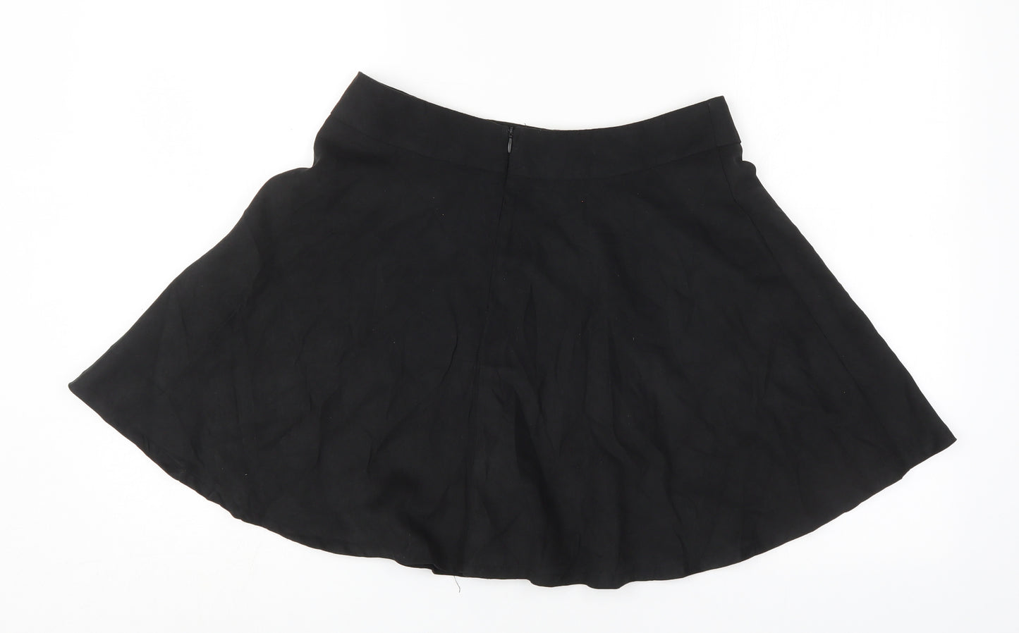 Cameo Rose Womens Black  Cotton Flare Skirt Size 10   Zip