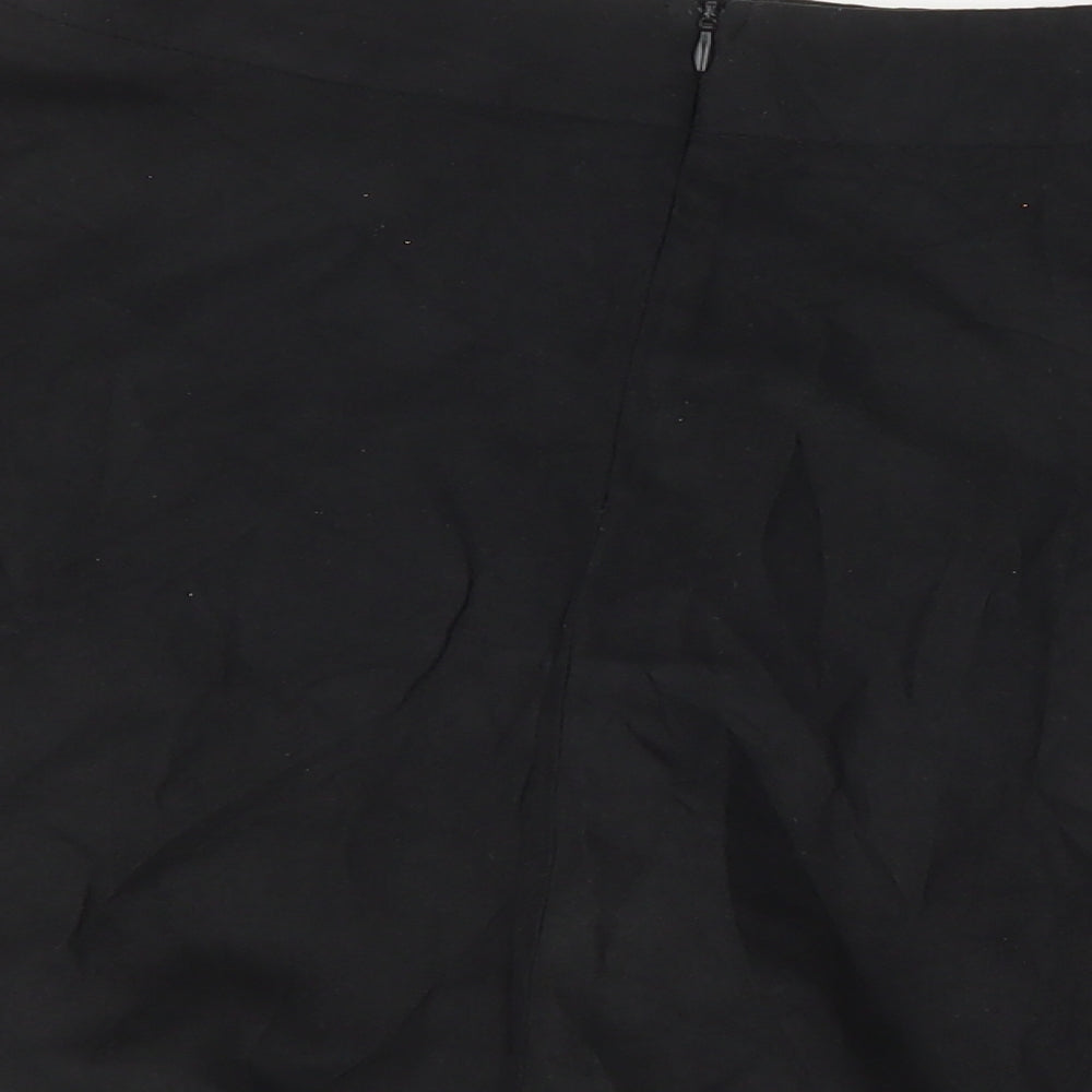 Cameo Rose Womens Black  Cotton Flare Skirt Size 10   Zip