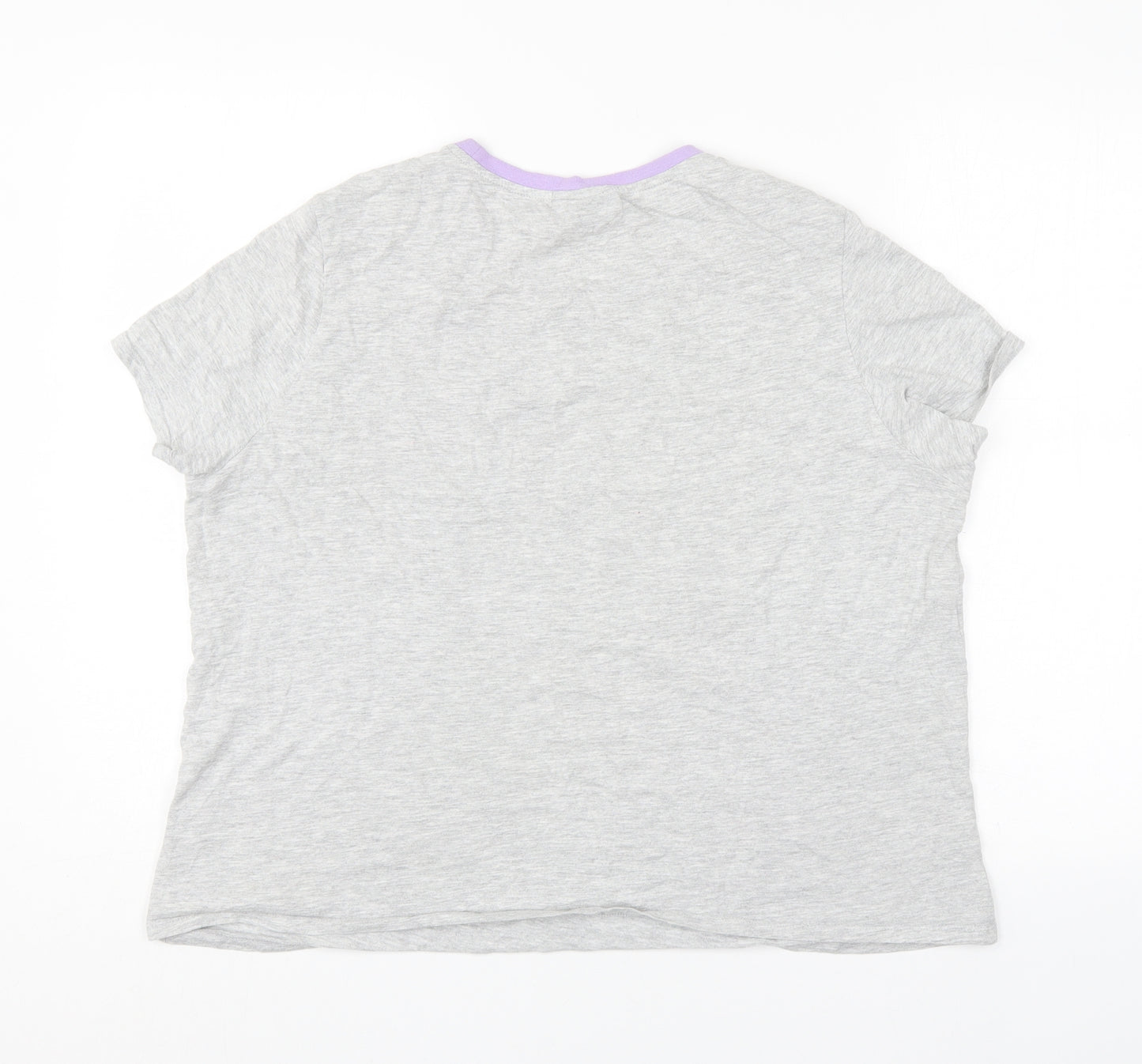 Disney Womens Grey  Cotton Basic T-Shirt Size 16 Round Neck - Mickey & Minnie